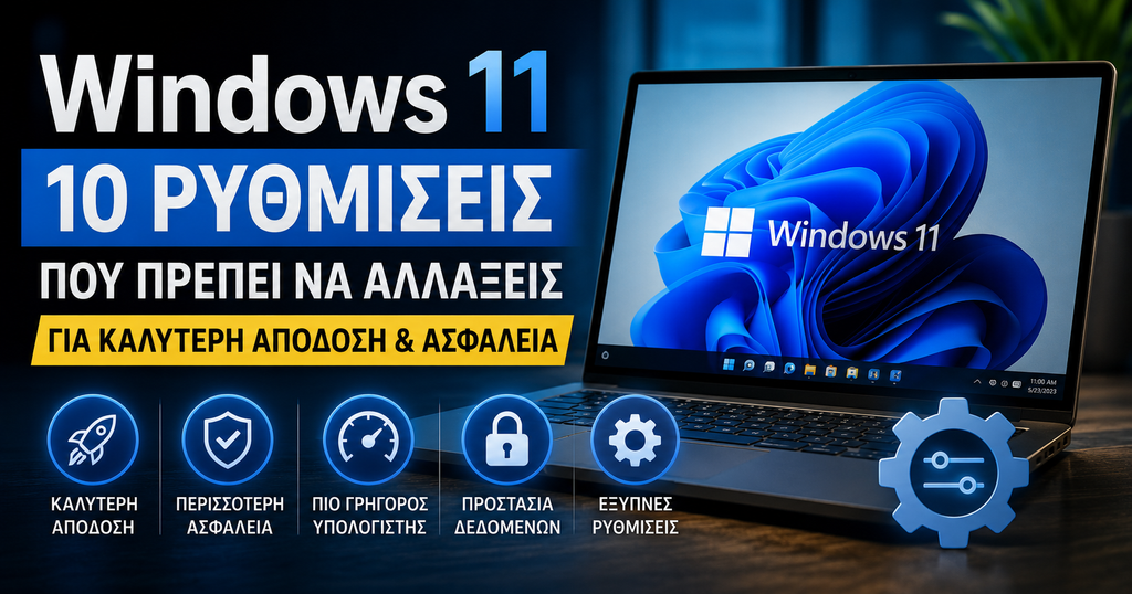 Windows 11 ρυθμίσεις για καλύτερη απόδοση και ταχύτητα